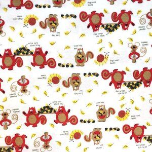 Peacegoods Cotton Knit Squirrels Fabric 79413 Nuts  2 1/2 Yds 62" wide Sewing